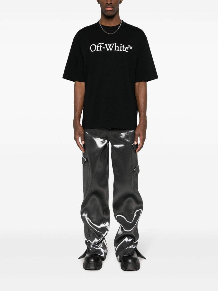 Off White Big Bookish Cotton T Shirt For Men Premium Everyday Comfort Front Logo Print Crew Neck