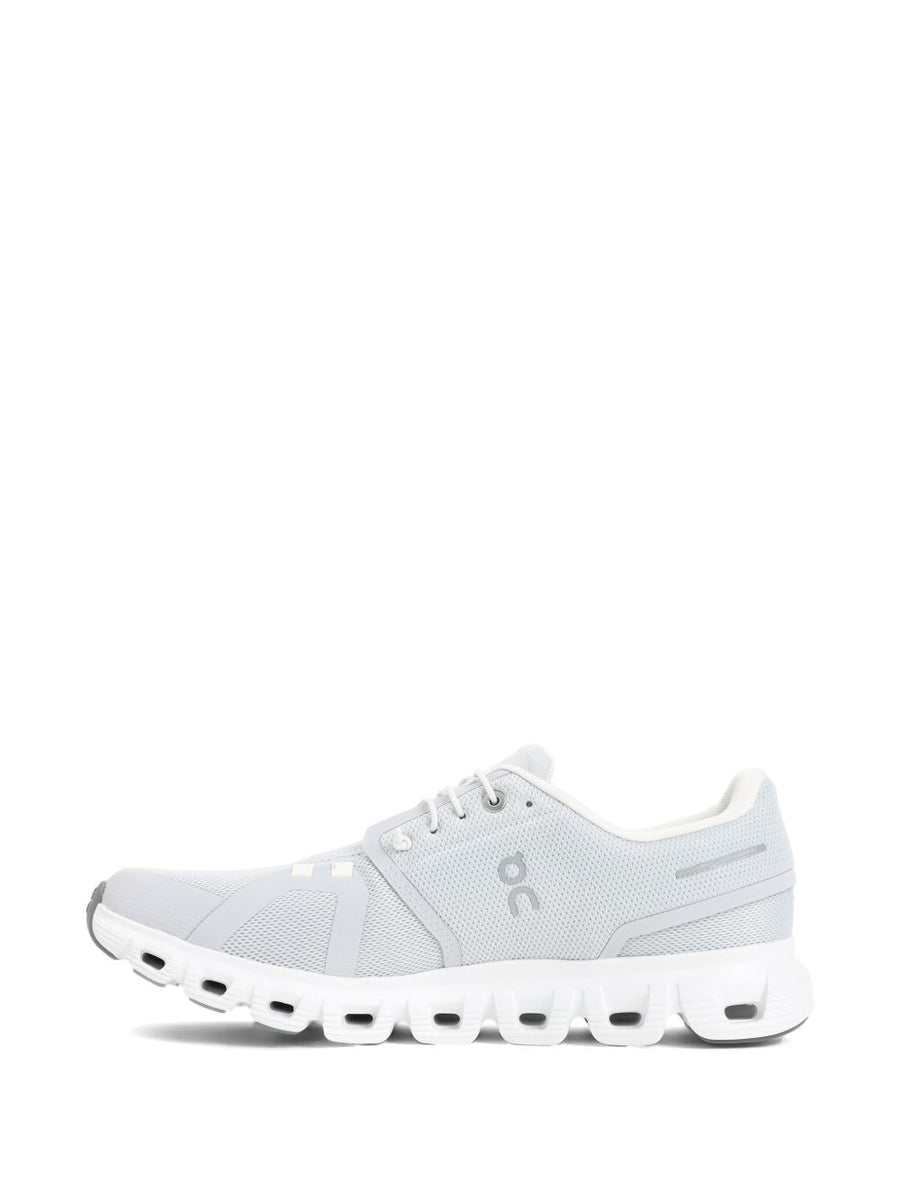 On Cloud 6 Sneakers For Men White Front LaceUp Ridged Rubber Sole Branded Insole