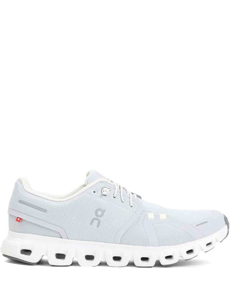 On Cloud 6 Sneakers For Men White Front LaceUp Ridged Rubber Sole Branded Insole