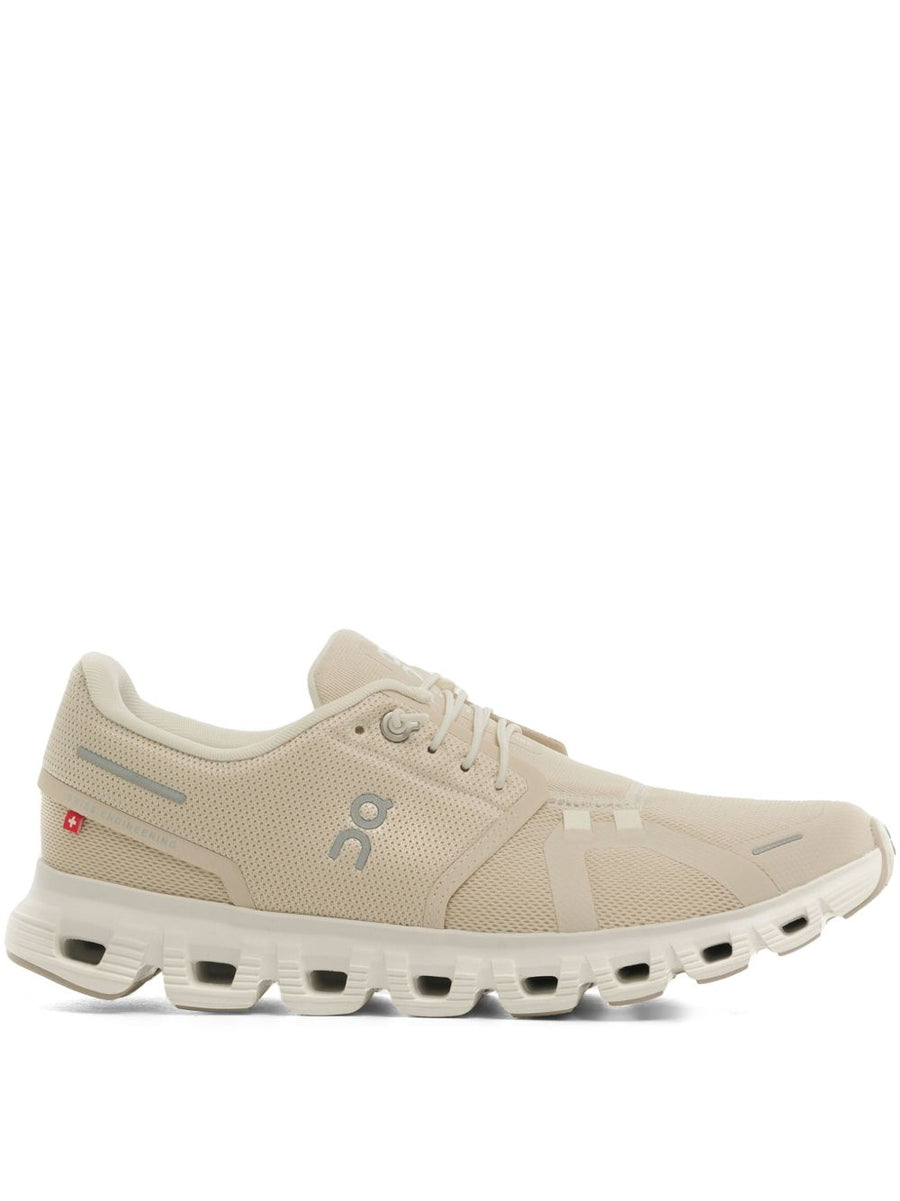 On Cloud 6 Sneakers For Women With CloudTec Comfort Sand Beige Front Lace Up Branded Insole