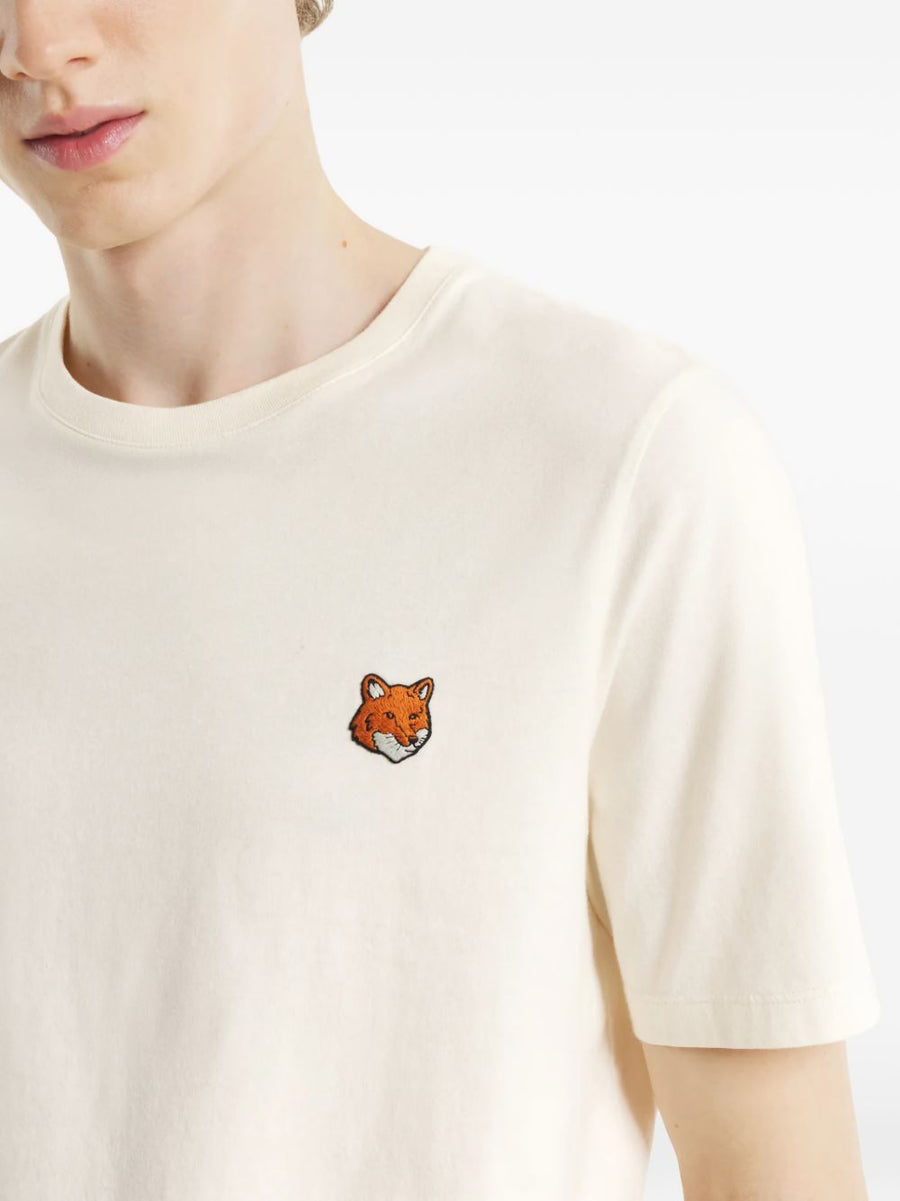 Maison Kitsuné Fox Head T Shirt For Men, Premium Beige Cotton, Everyday Luxury And Versatility