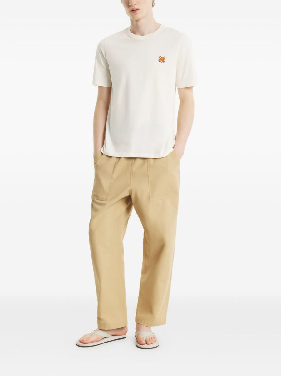 Maison Kitsuné Fox Head T Shirt For Men, Premium Beige Cotton, Everyday Luxury And Versatility