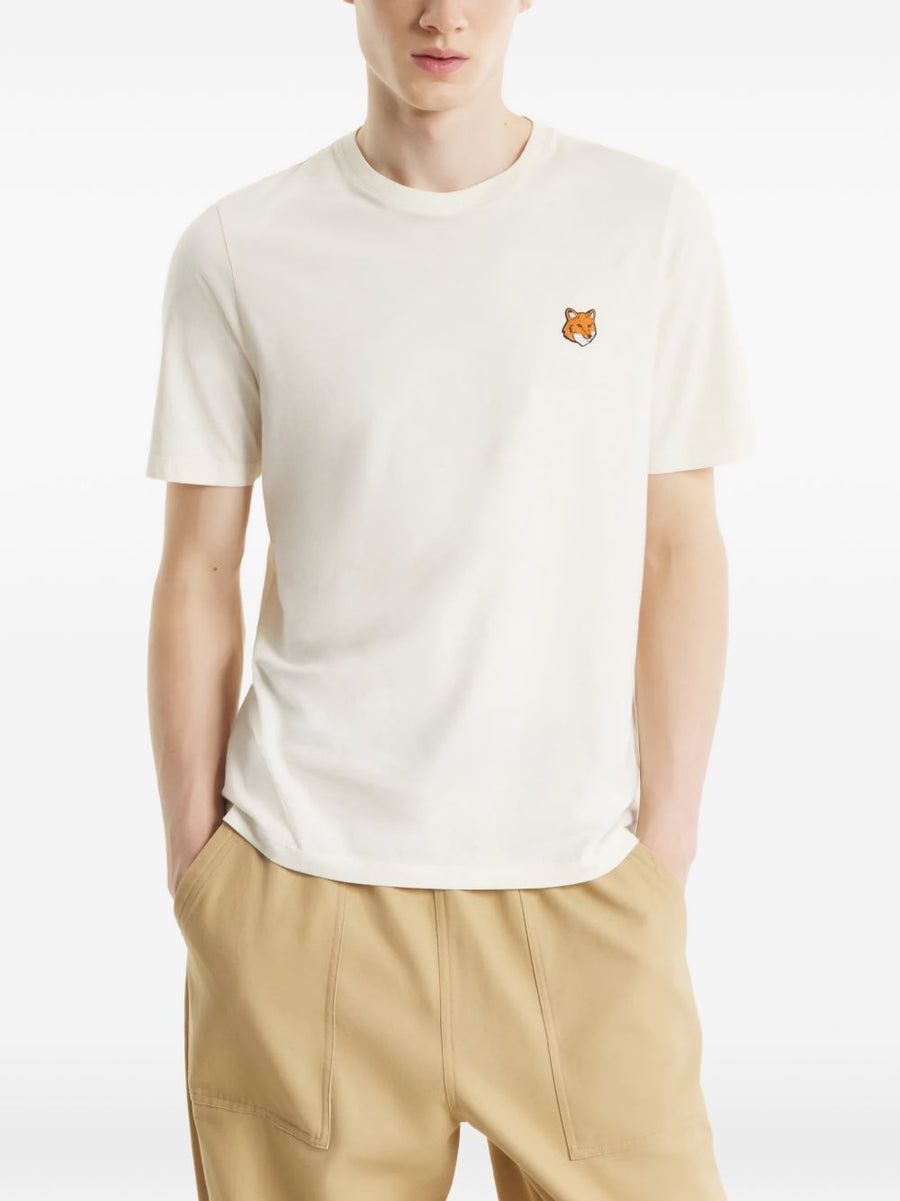 Maison Kitsuné Fox Head T Shirt For Men, Premium Beige Cotton, Everyday Luxury And Versatility