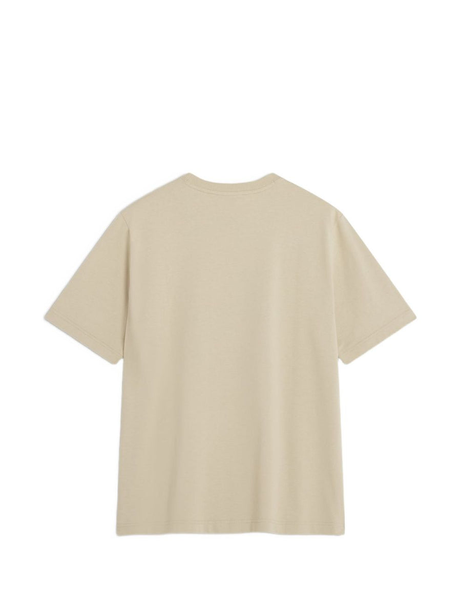 Maison Kitsuné Fox Head Organic Cotton T Shirt Beige Unisex Everyday Wardrobe Essential