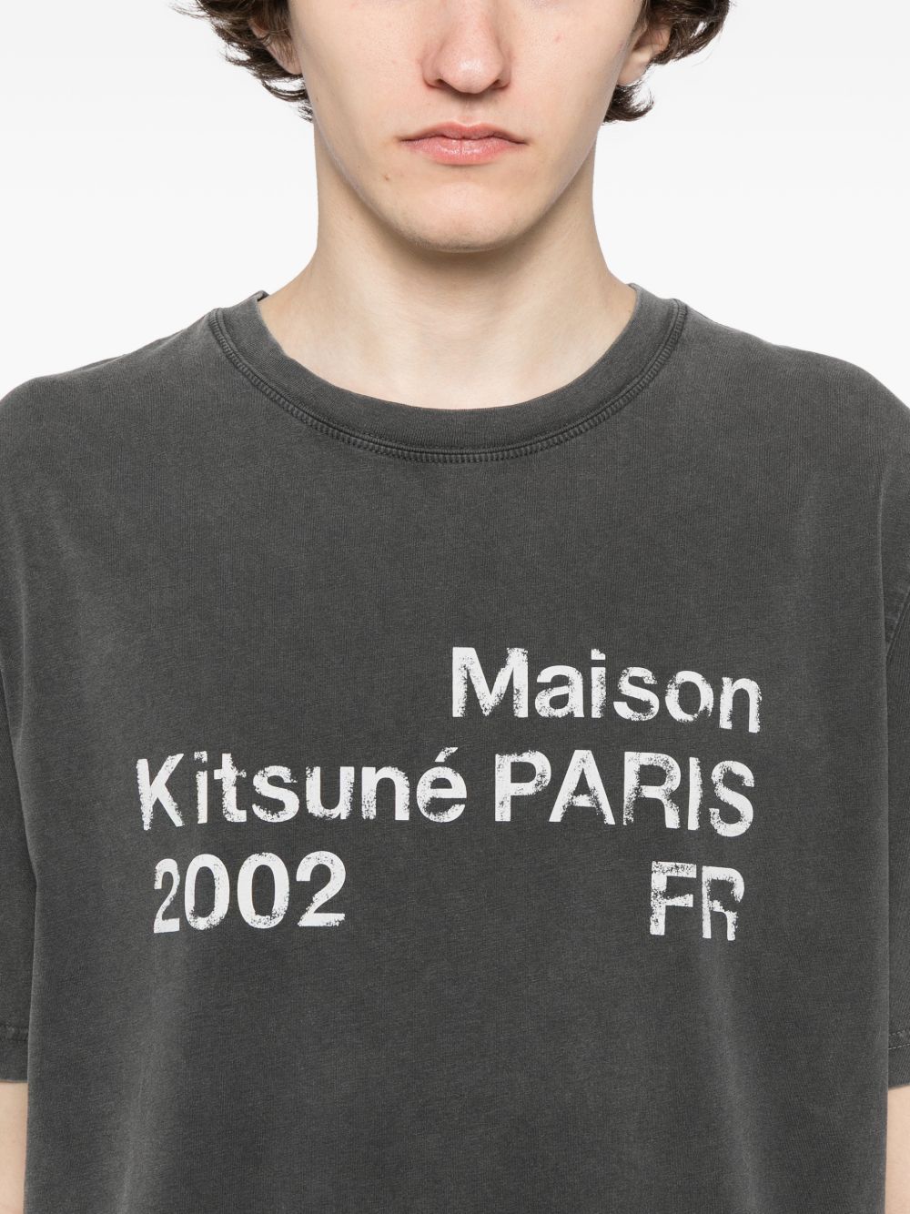 Maison Kitsuné Maison KitsunÃ© Logo cotton t-shirt