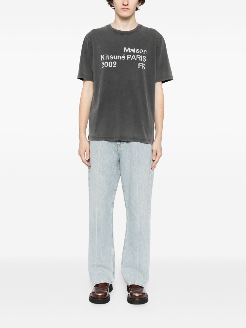 Maison Kitsuné Maison KitsunÃ© Logo cotton t-shirt
