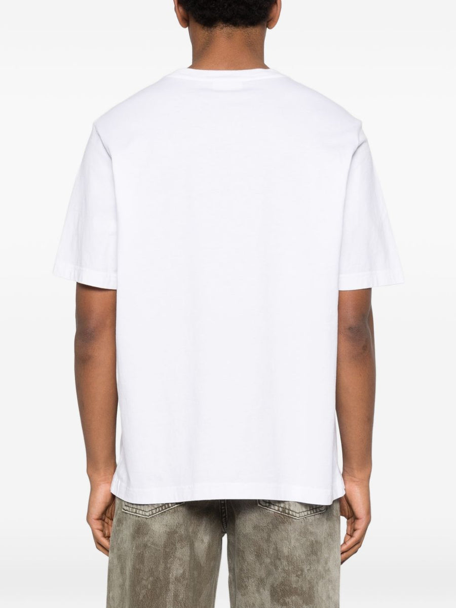 Maison Kitsuné Dreaming Fox Organic Cotton T Shirt For Men White Crew Neck Premium Signature