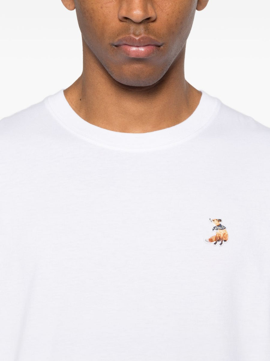Maison Kitsuné Dreaming Fox Organic Cotton T Shirt For Men White Crew Neck Premium Signature