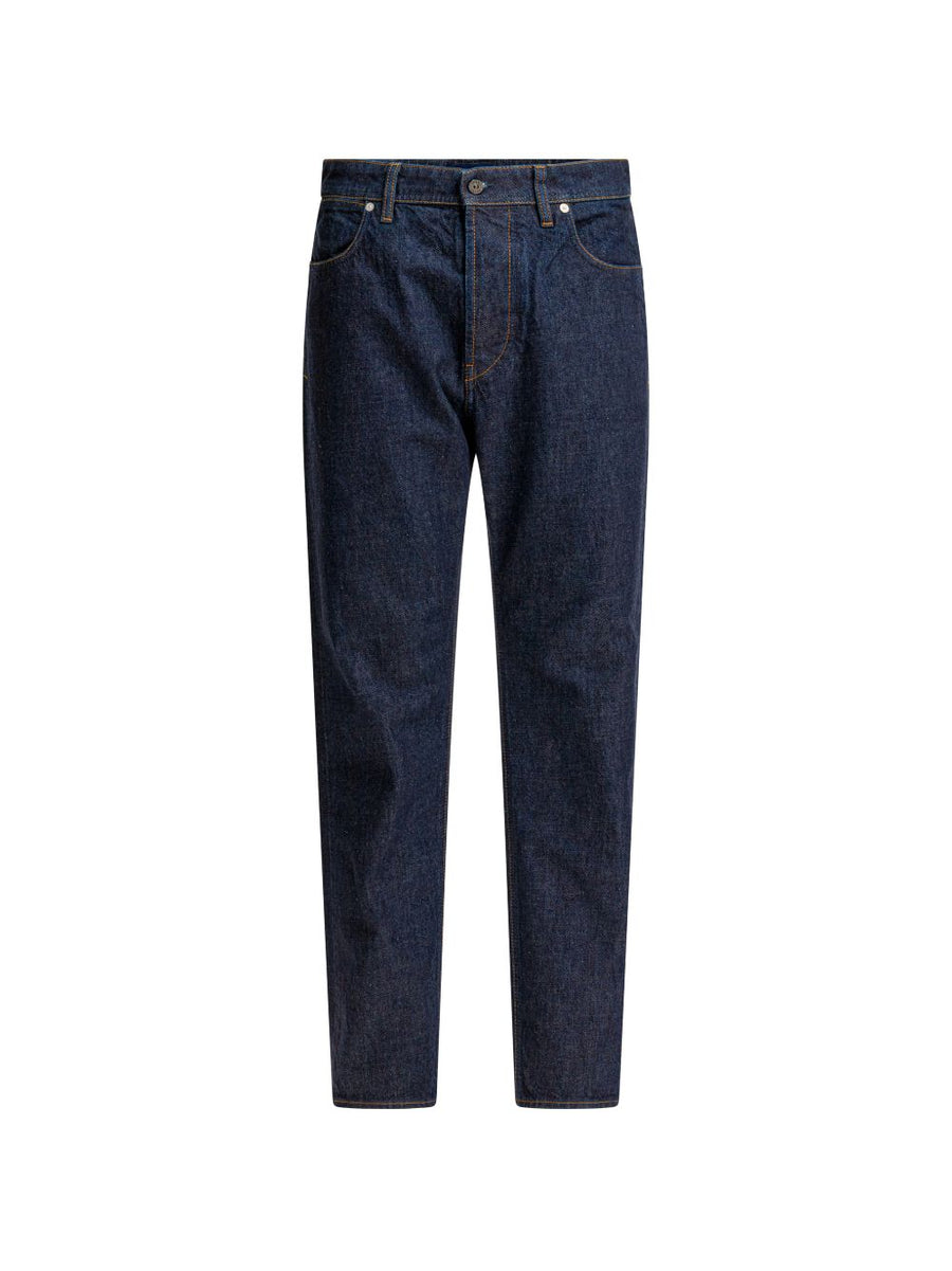 Stone Island Navy Cotone Denim Jeans Straight Leg 5 Pocket Luxury Menswear Essential