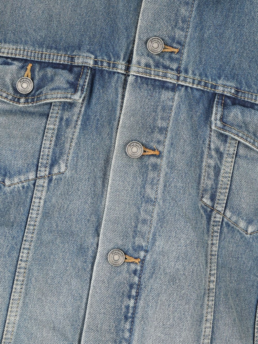 Saint Laurent Navy Denim Trucker Jacket For Men Premium Craftsmanship And Timeless Style