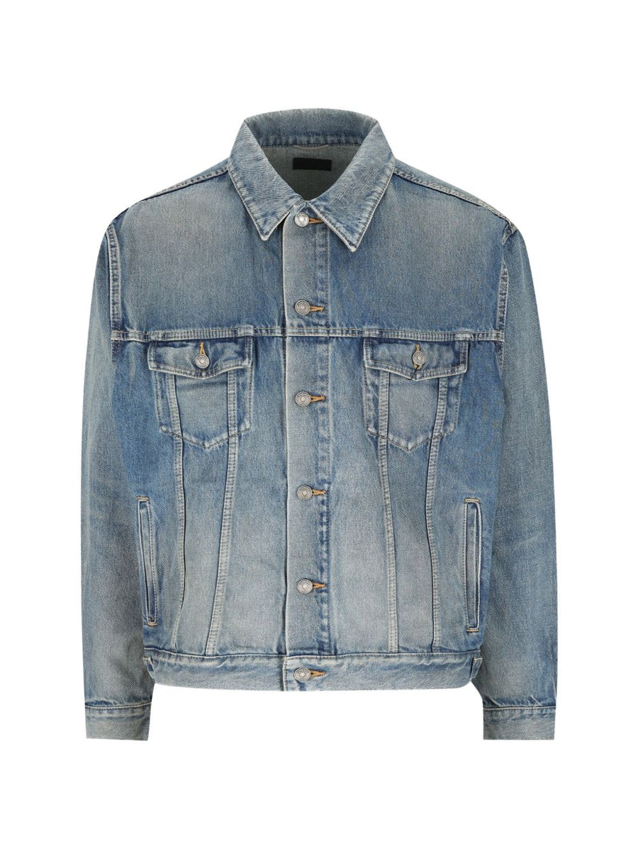 Saint Laurent Navy Denim Trucker Jacket For Men Premium Craftsmanship And Timeless Style