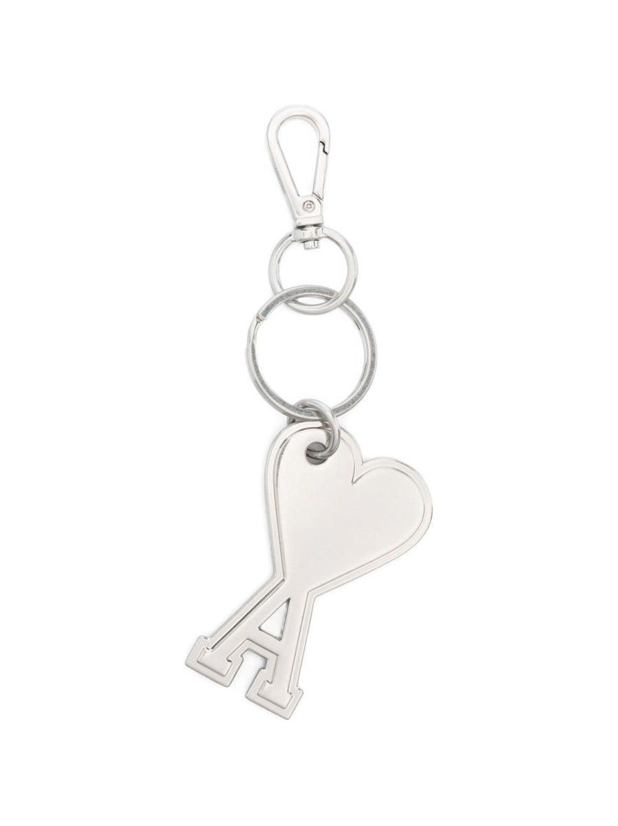 Ami Paris Ami De Coeur Silver Keyring With Heart Detail Elegant Gift For Women Luxurious Accessory