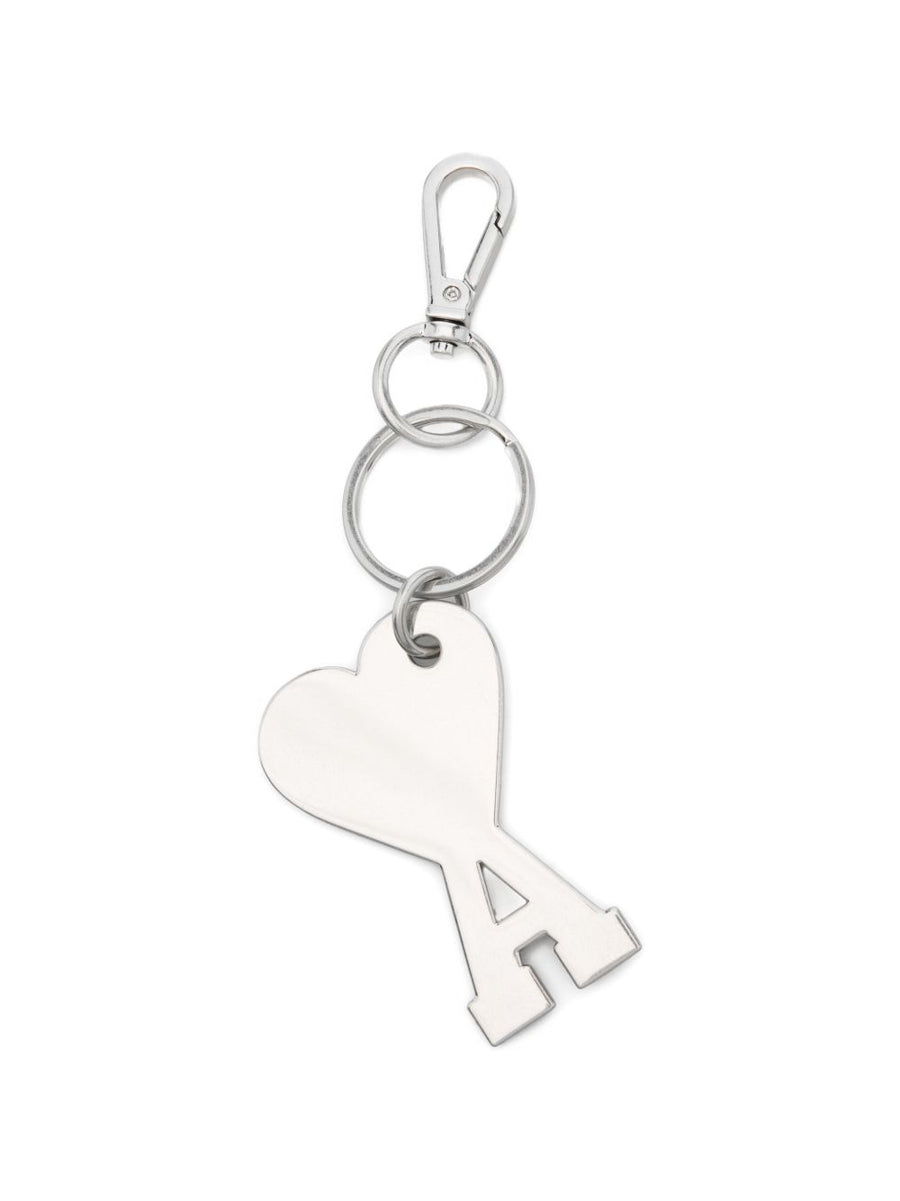 Ami Paris Ami De Coeur Silver Keyring With Heart Detail Elegant Gift For Women Luxurious Accessory