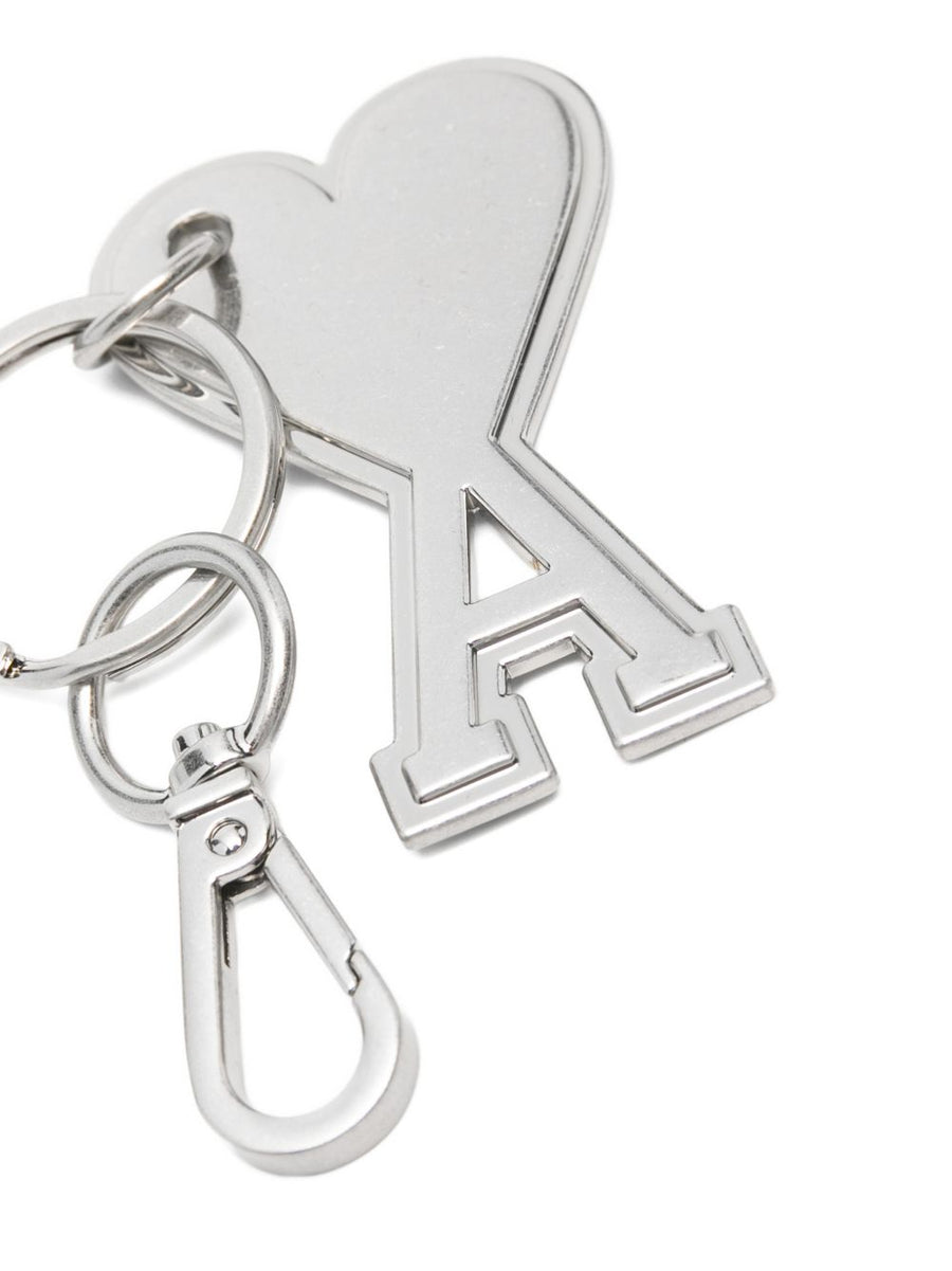 Ami Paris Ami De Coeur Silver Keyring With Heart Detail Elegant Gift For Women Luxurious Accessory