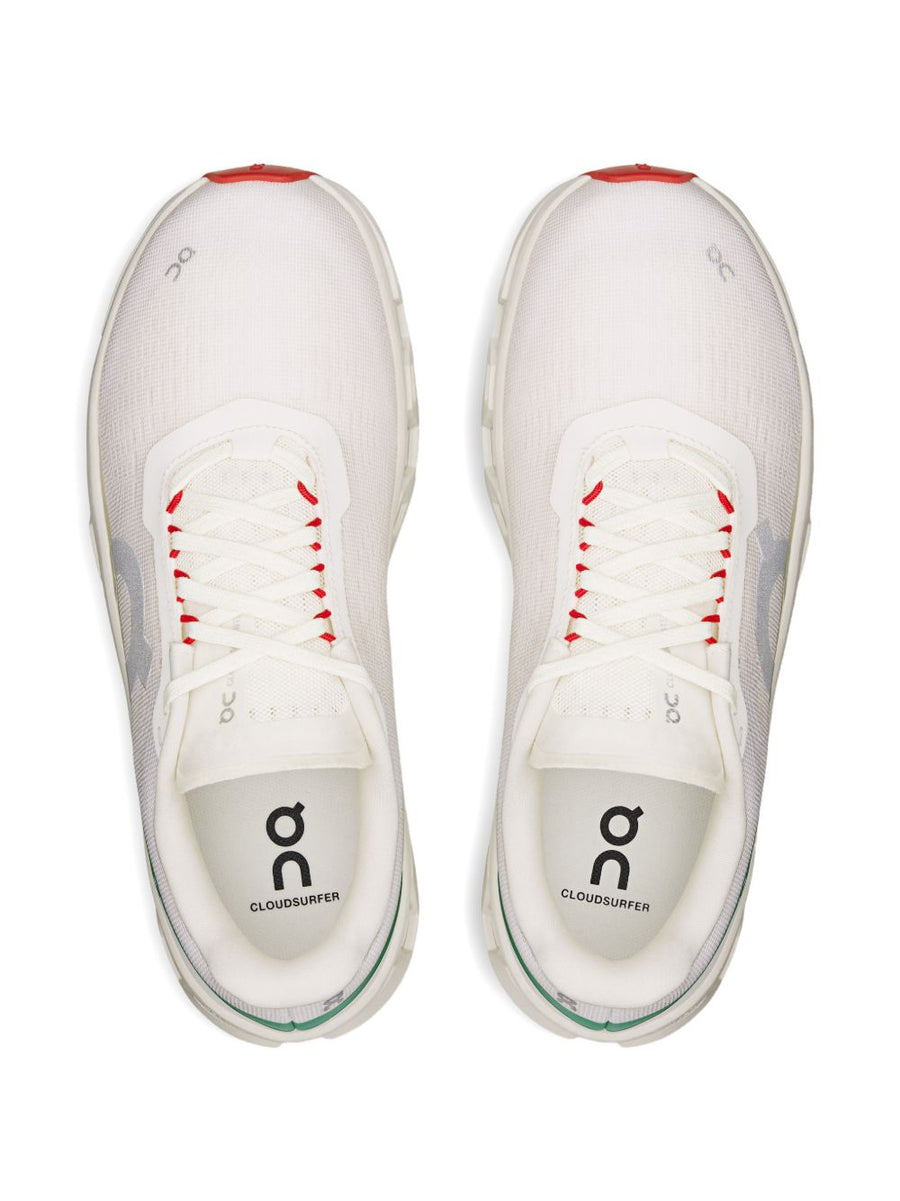 On Cloudmonster 1 Sneakers For Women Ivory Fabric Upper Platform Sole Comfort Logo Cutouts Lace Up