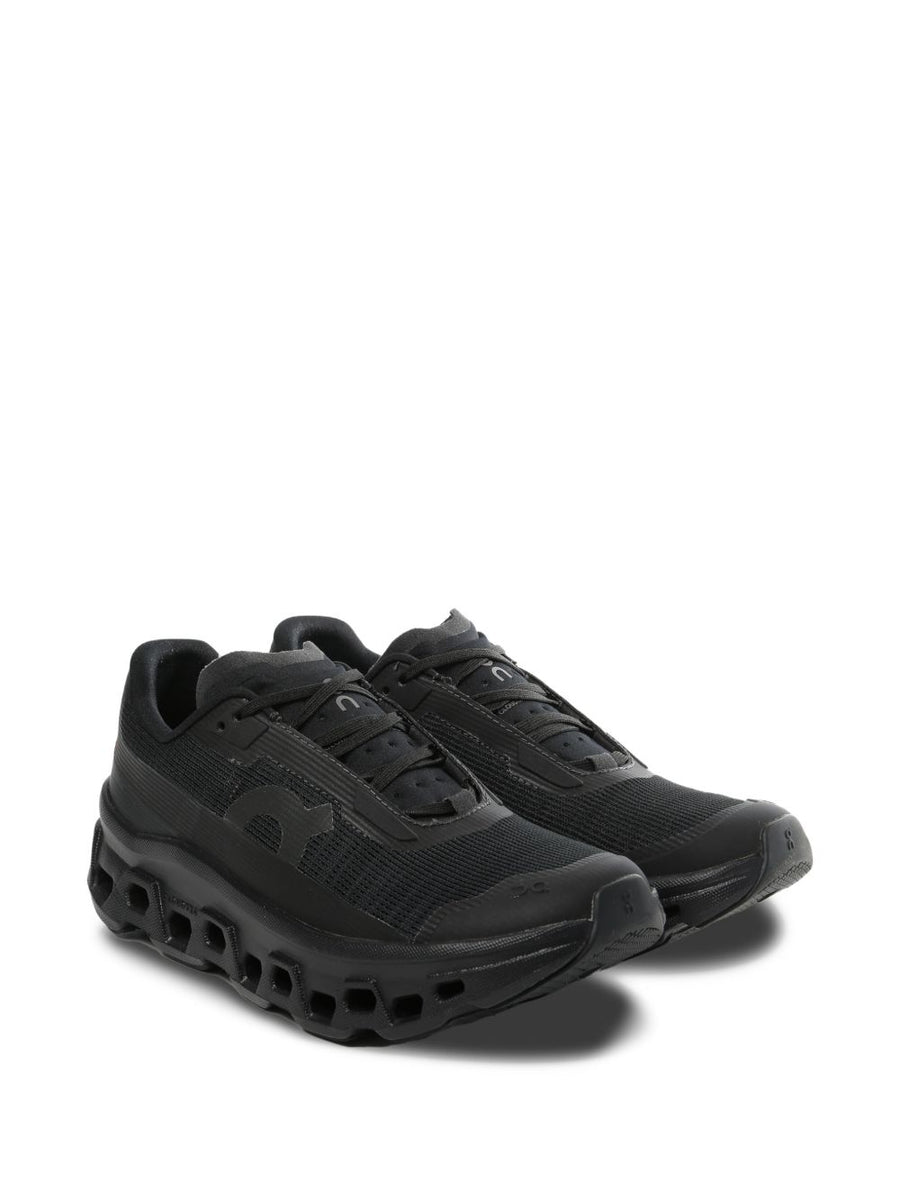On Cloudmonster Void Sneakers For Women Versatile Black Panelled Comfort With Sustainable Recycled Materials