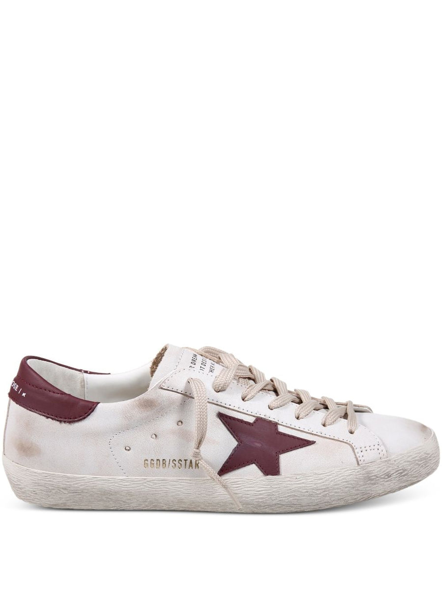 Golden Goose Super Star Sneakers Premium Calf Leather Distressed Finish For Men Fashion Forward