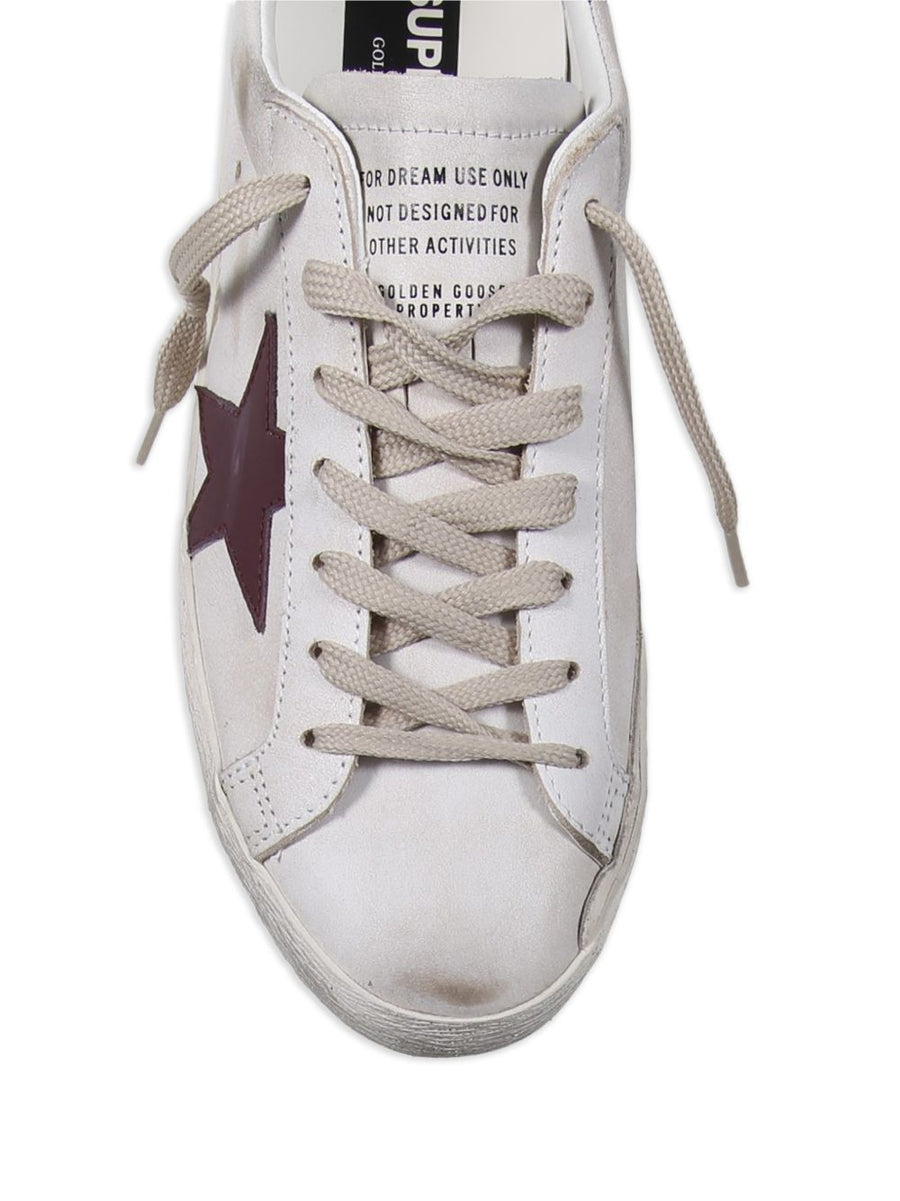 Golden Goose Super Star Sneakers Premium Calf Leather Distressed Finish For Men Fashion Forward