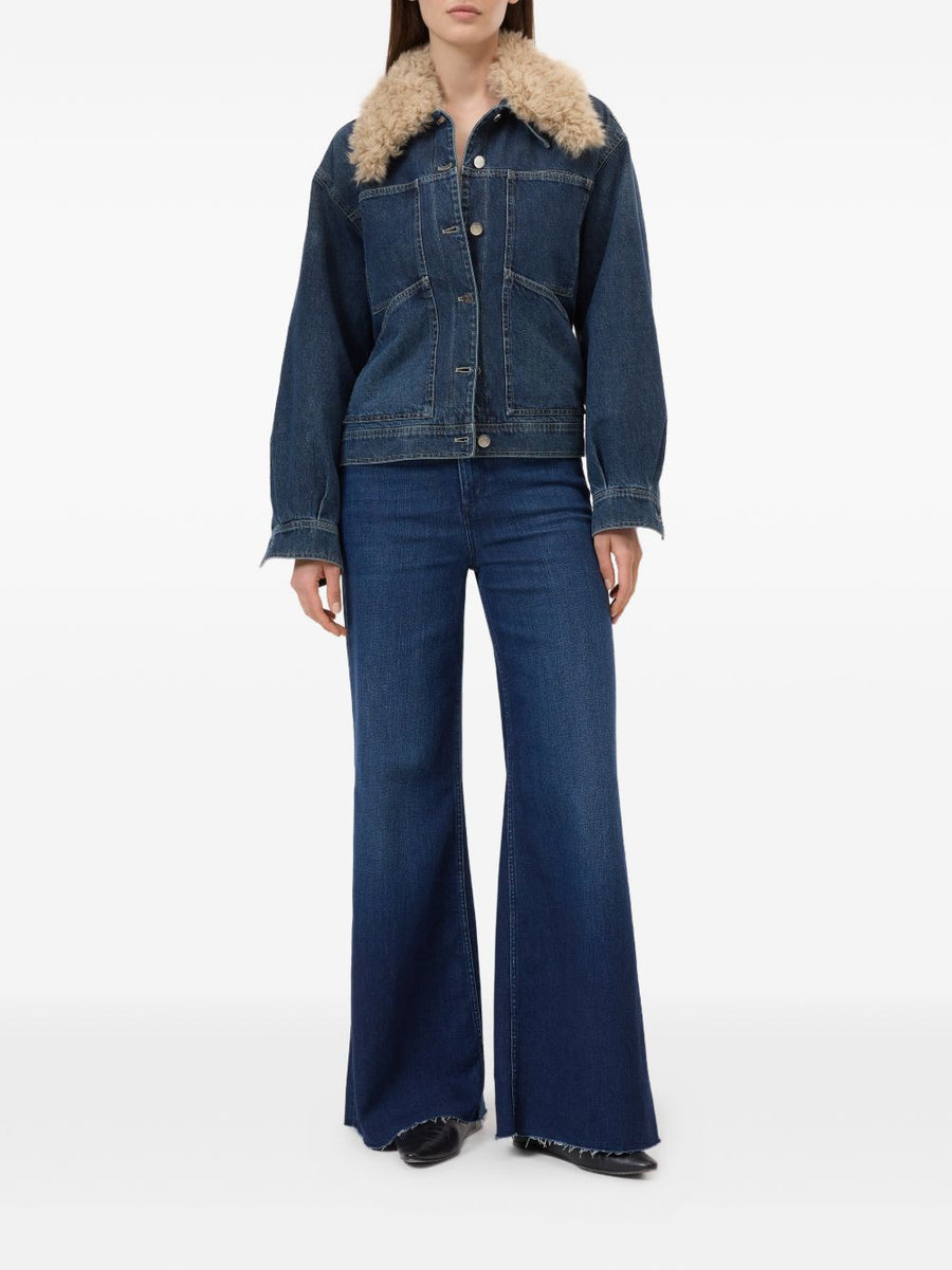 Closed Navy Flared Denim Jeans For Women Regular Fit Comfort With Bold Flair Everyday Wear