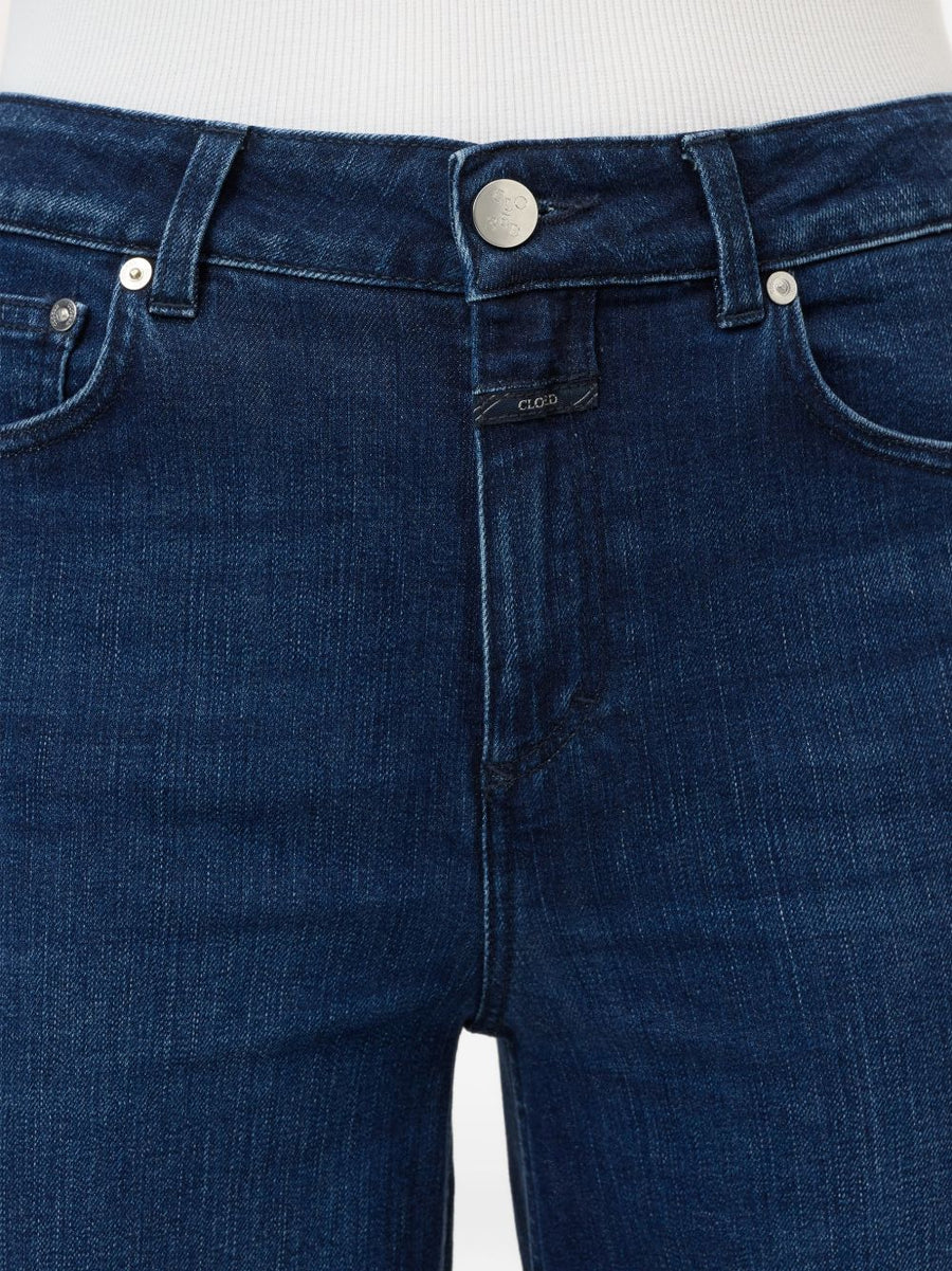 Closed Navy Flared Denim Jeans For Women Regular Fit Comfort With Bold Flair Everyday Wear