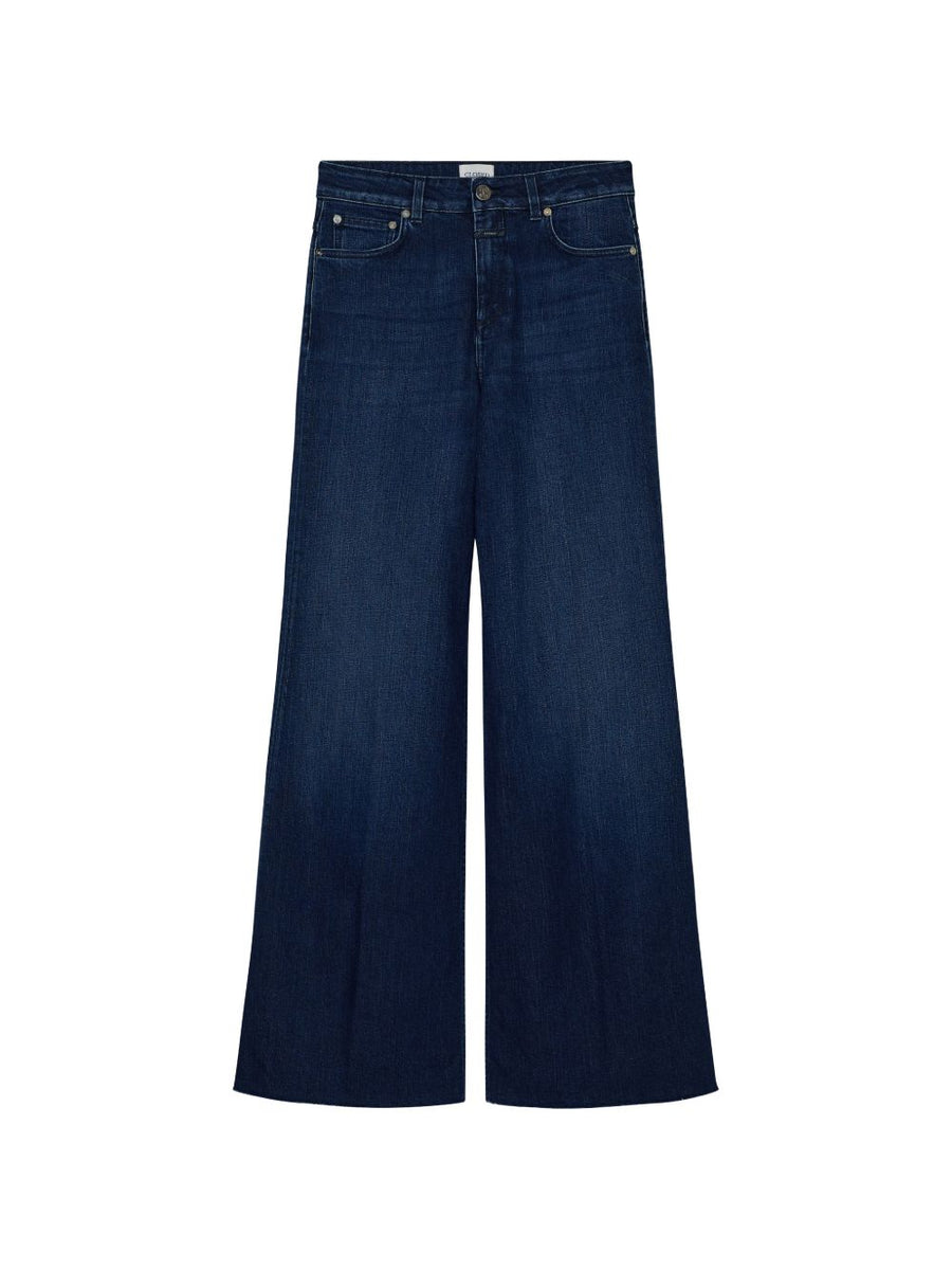 Closed Navy Flared Denim Jeans For Women Regular Fit Comfort With Bold Flair Everyday Wear