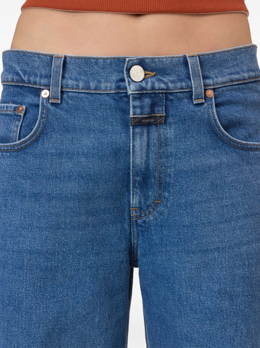 Closed Flared Denim Jeans For Women Navy Hundred Percent Fabric Everyday Wardrobe Staple Essential