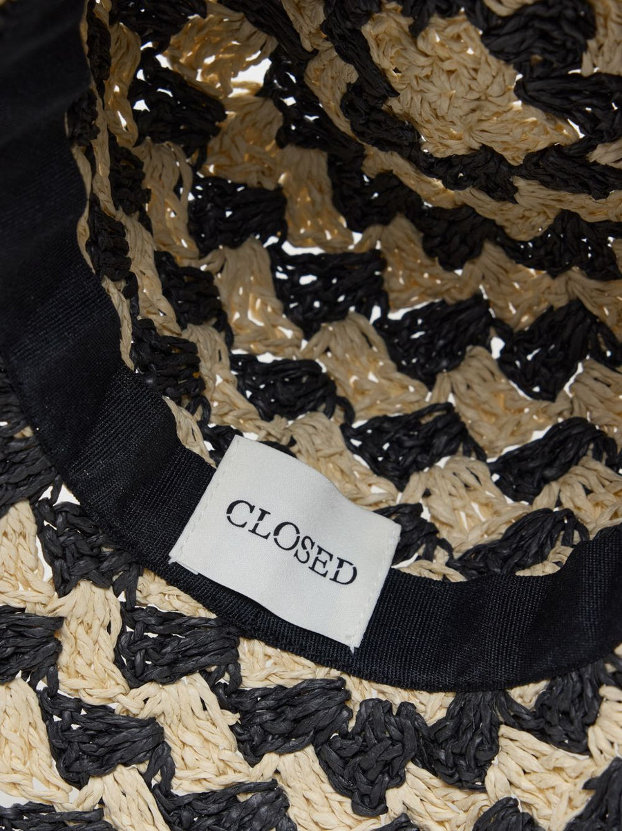 Closed Black Woven Straw Hat Women One Size Short Brim Sun Ready Premium Chic Spring Summer 2026