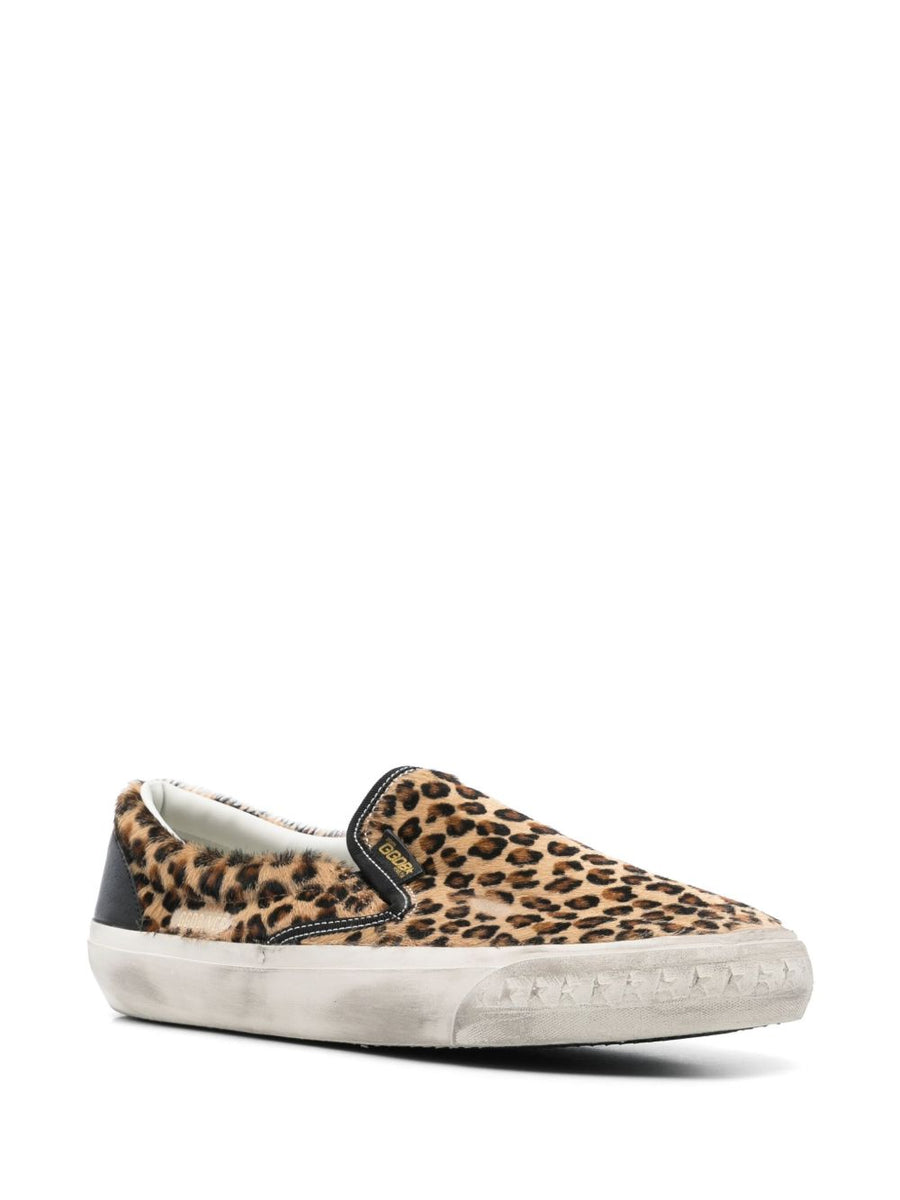 Golden Goose Penstar VCE Slip On Sneakers For Men Luxury Leopard Print Leather Comfort And Effortless Style