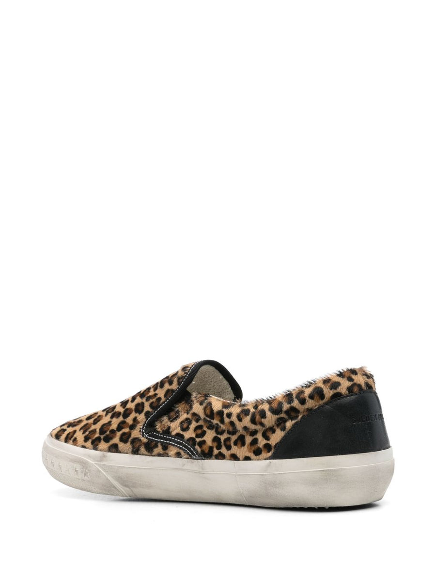 Golden Goose Penstar VCE Slip On Sneakers For Men Luxury Leopard Print Leather Comfort And Effortless Style