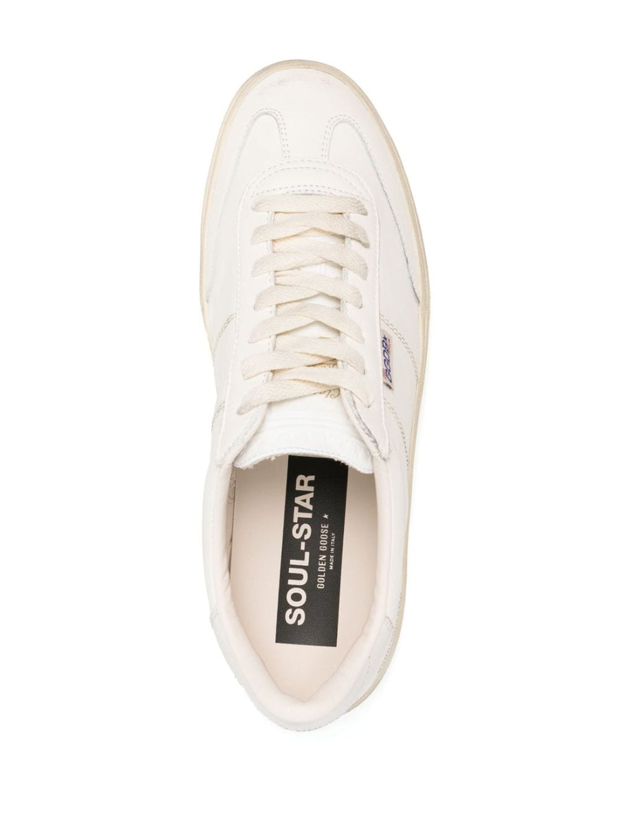 Golden Goose Soul Star Sneakers White Calf Leather Distressed Luxury For Men Premium Casual Streetwear