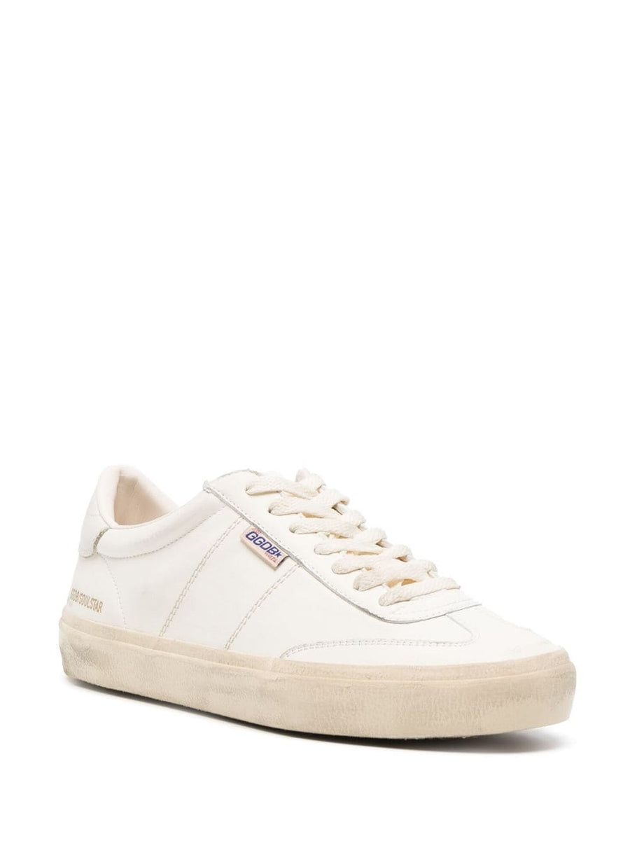 Golden Goose Soul Star Sneakers White Calf Leather Distressed Luxury For Men Premium Casual Streetwear