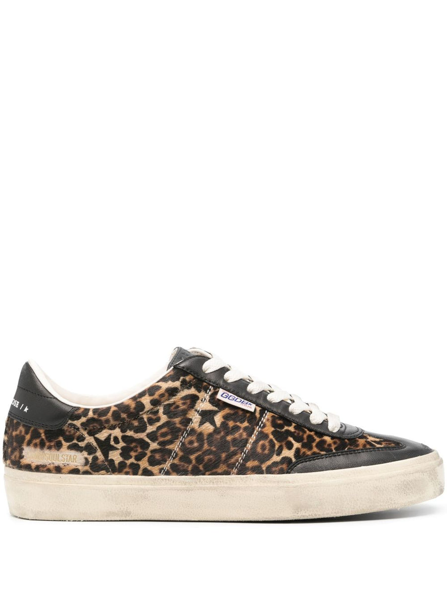 Golden Goose Soul Star Leopard Print Sneakers For Men Premium Craftsmanship Calf Leather Statement Luxury