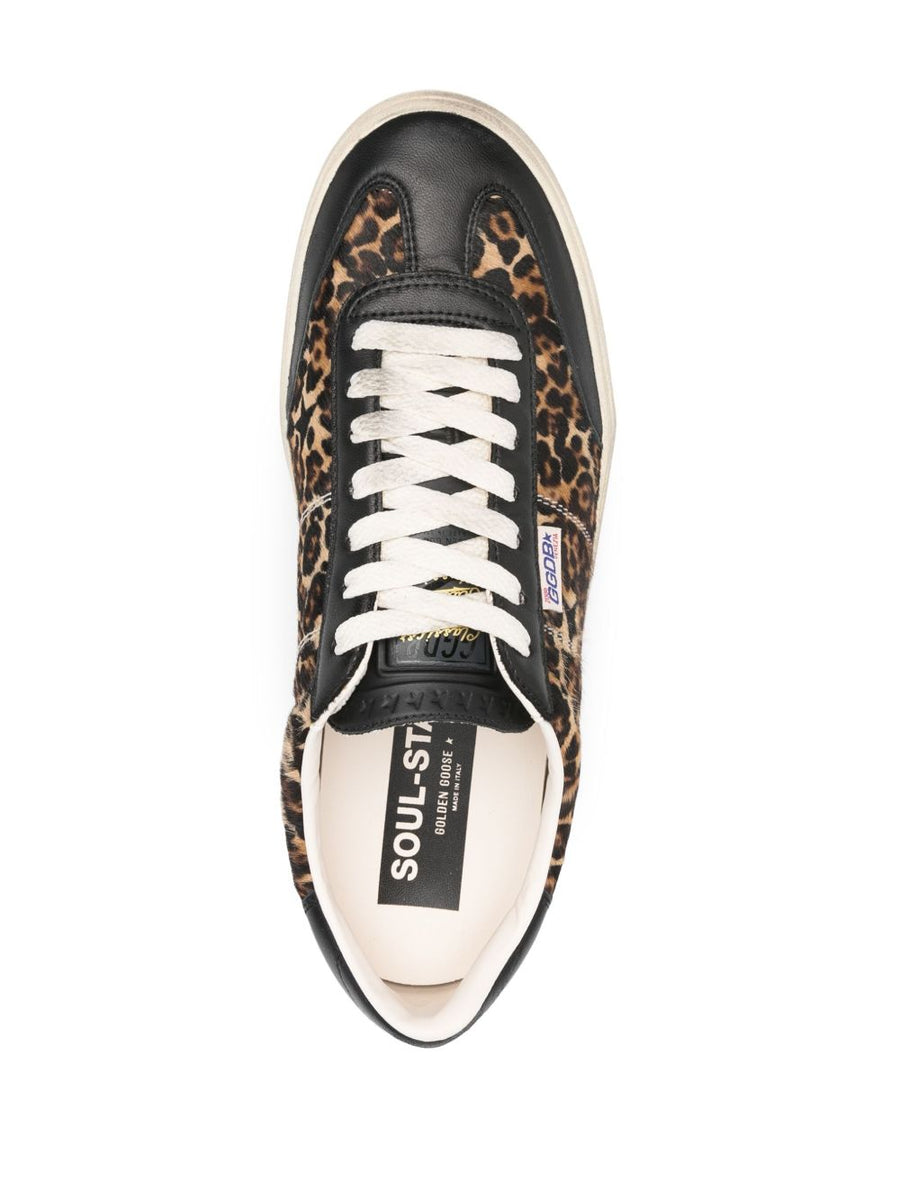 Golden Goose Soul Star Leopard Print Sneakers For Men Premium Craftsmanship Calf Leather Statement Luxury