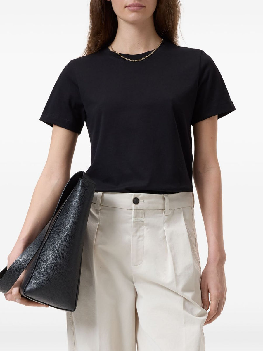 Closed Organic Cotton T Shirt Women Black Crew Neck Versatile Everyday Essential