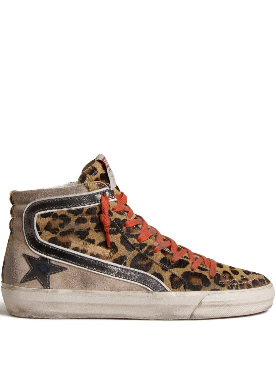 Golden Goose Leopard Print Sneakers LTD for Women With Star Detail Calf Leather and Horsehair