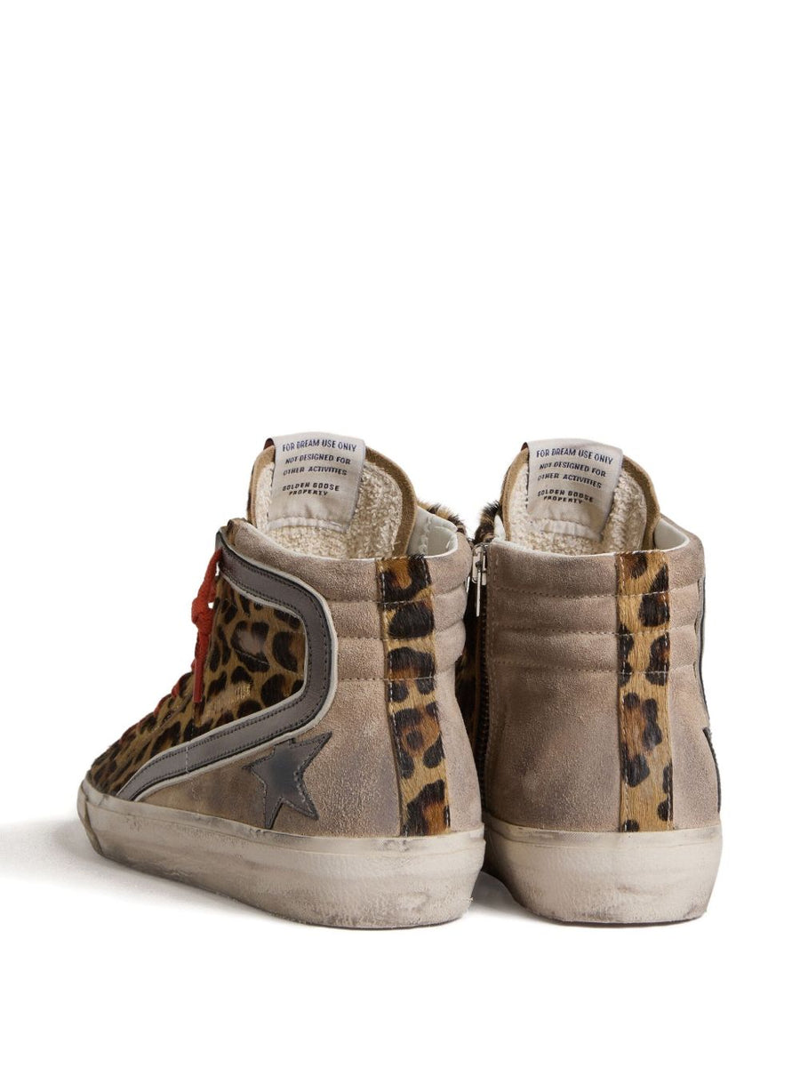 Golden Goose Leopard Print Sneakers LTD for Women With Star Detail Calf Leather and Horsehair