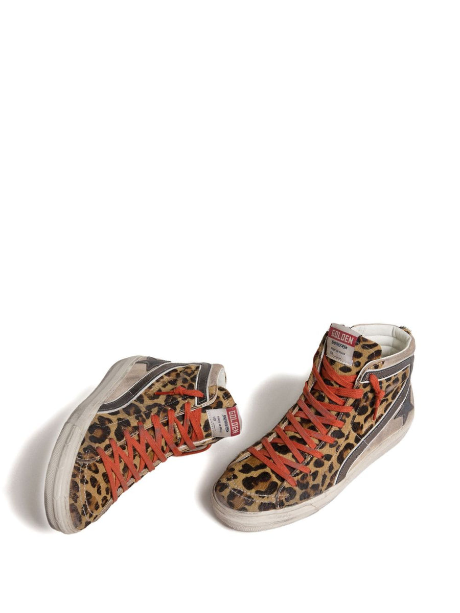 Golden Goose Leopard Print Sneakers LTD for Women With Star Detail Calf Leather and Horsehair