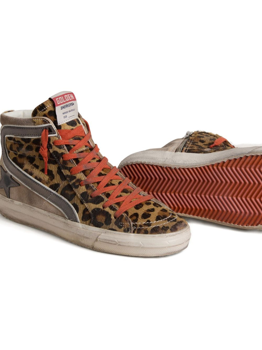 Golden Goose Leopard Print Sneakers LTD for Women With Star Detail Calf Leather and Horsehair