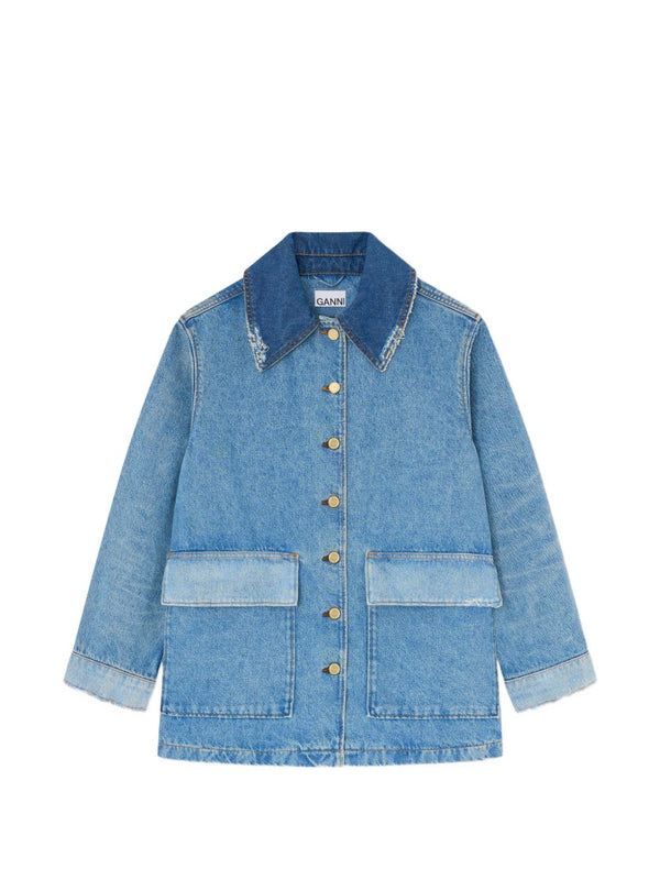 GANNI Coats NAVY