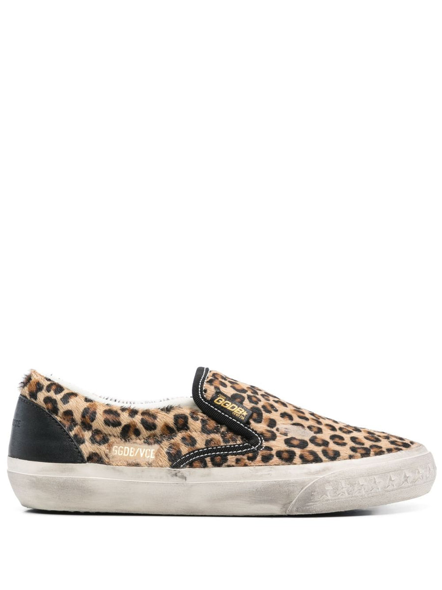 Golden Goose VCE Penstar Leopard Print Slip On Sneakers For Women Luxury Comfort All Day