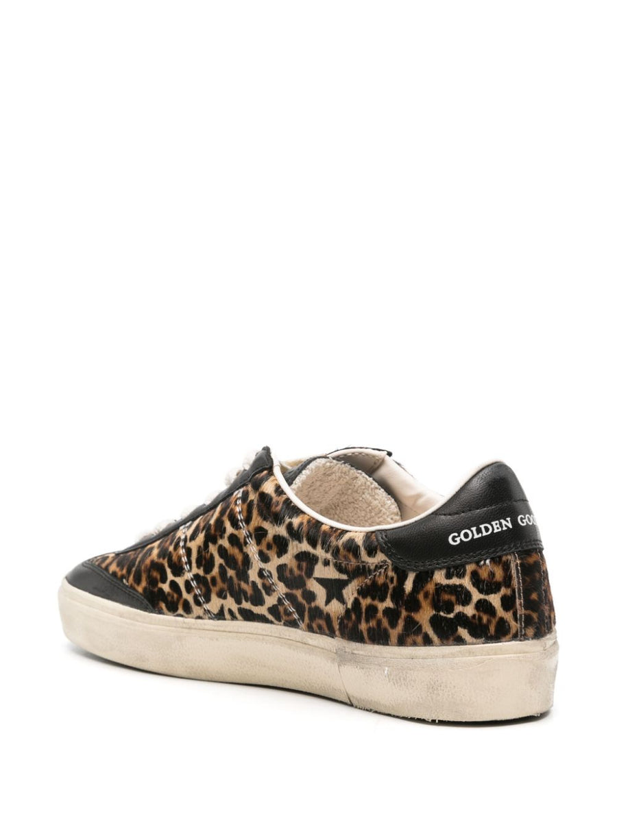 Golden Goose Soul Star Leopard-Print Pony Skin sneakers.
