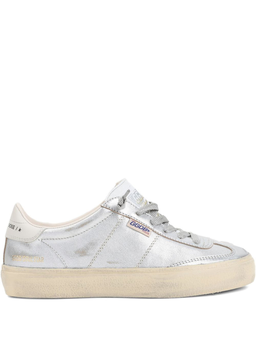 Soul Star Sneakers Golden Goose For Women Silver Finish With Lace Up Closure And Iconic Soul Star Detail