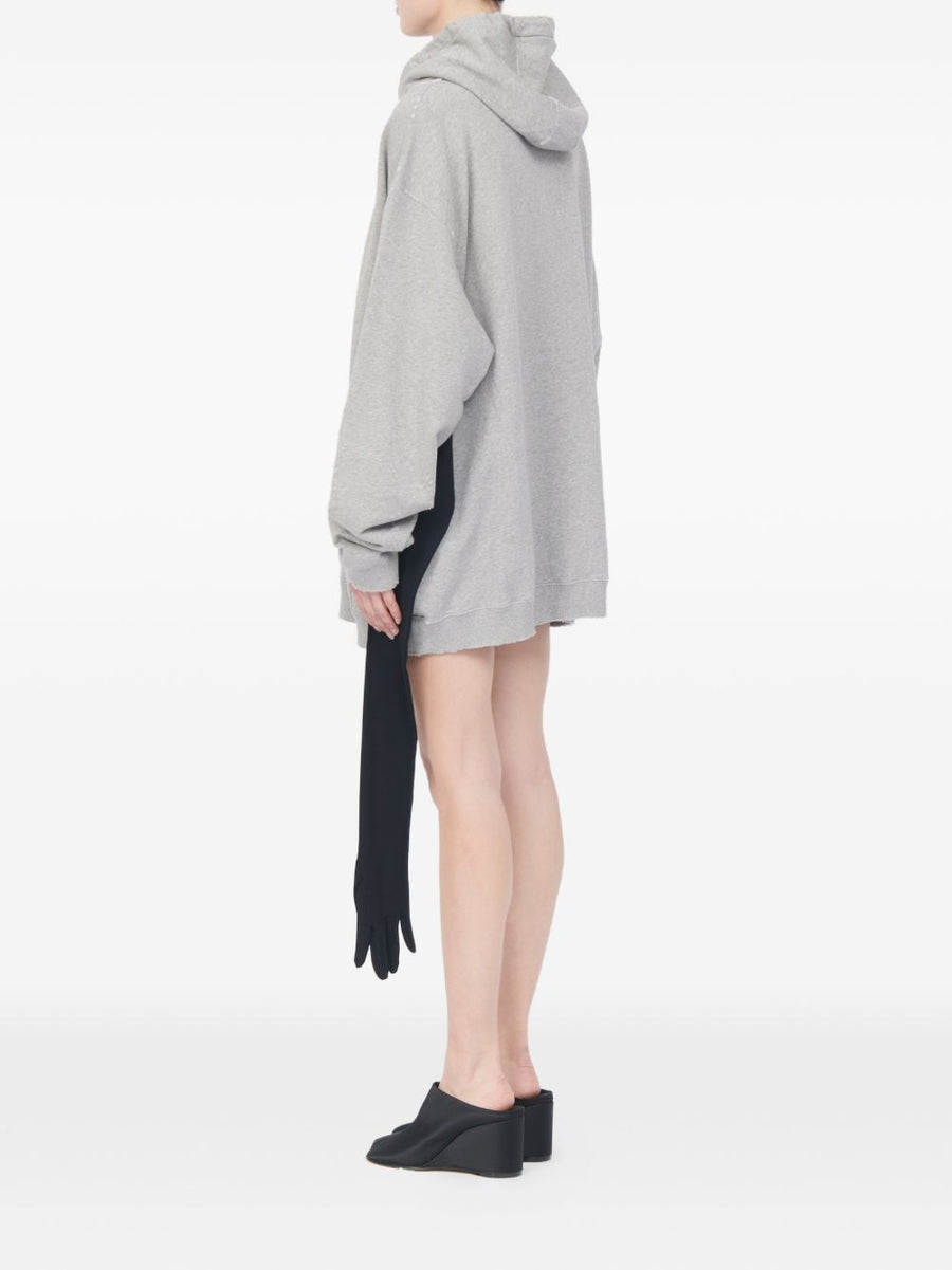MM6 Maison Margiela Luxurious Cotton Sweatdress For Women With Tie Detail And Pockets In Grey