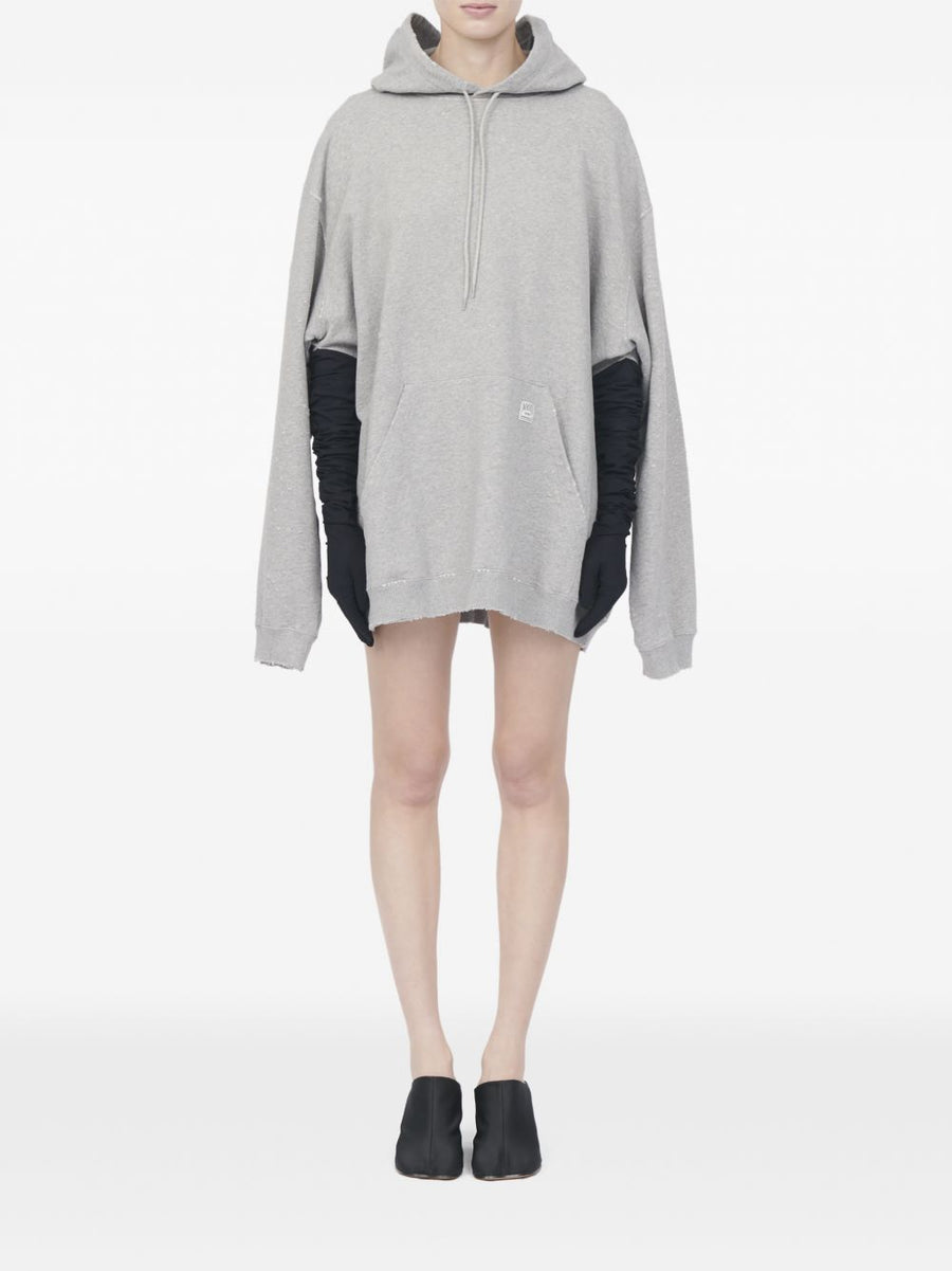 MM6 Maison Margiela Luxurious Cotton Sweatdress For Women With Tie Detail And Pockets In Grey