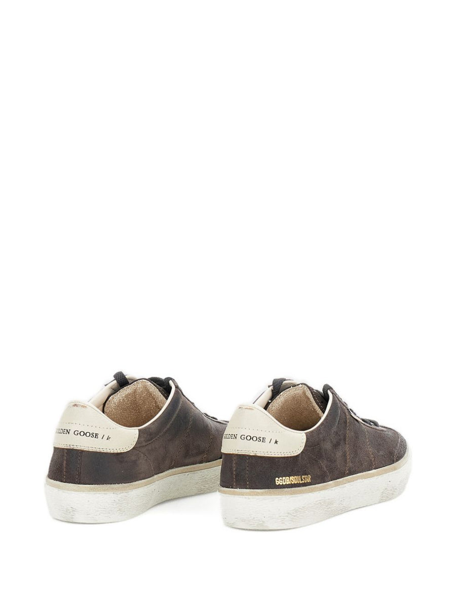 Golden Goose Soul Star Sneakers For Men Distressed Luxury Craftsmanship Brown Suede Upper