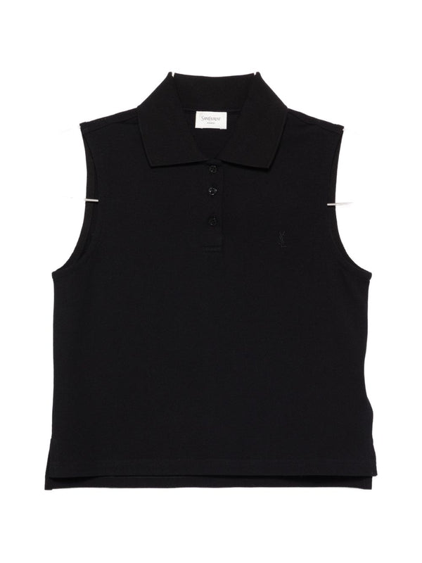 Saint Laurent Cotton Sleeveless Polo For Women Breathable Luxury Topwear Versatile Wardrobe Essential