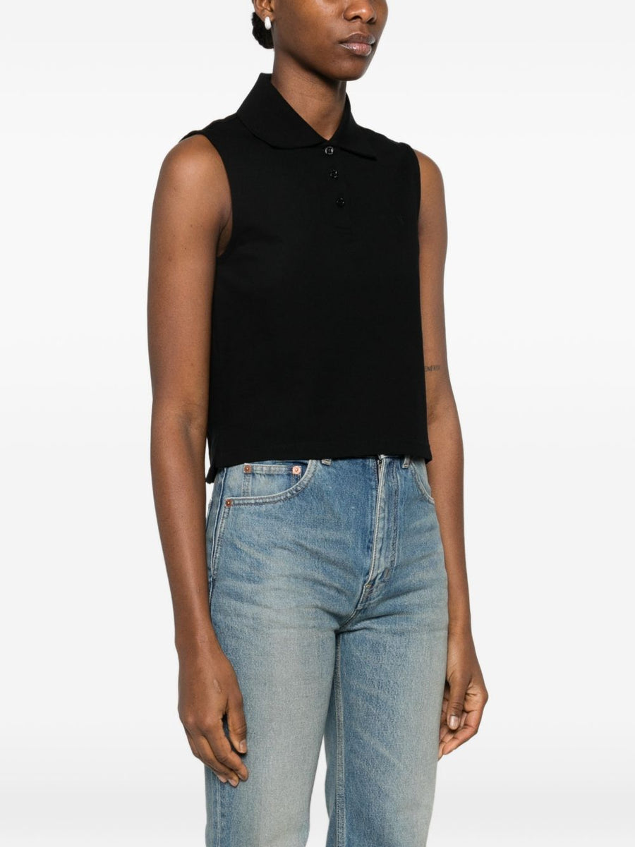 Saint Laurent Cotton Sleeveless Polo For Women Breathable Luxury Topwear Versatile Wardrobe Essential