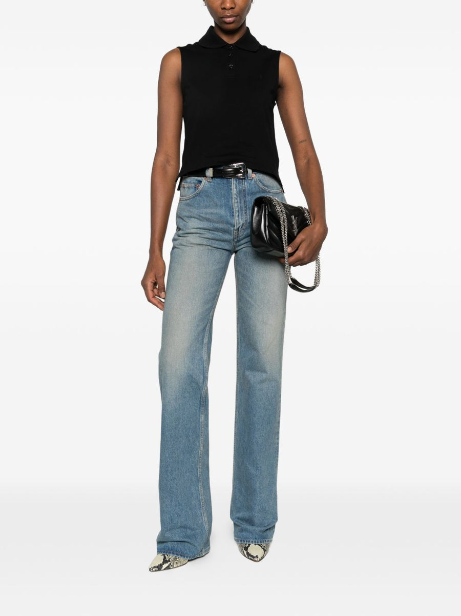 Saint Laurent Cotton Sleeveless Polo For Women Breathable Luxury Topwear Versatile Wardrobe Essential