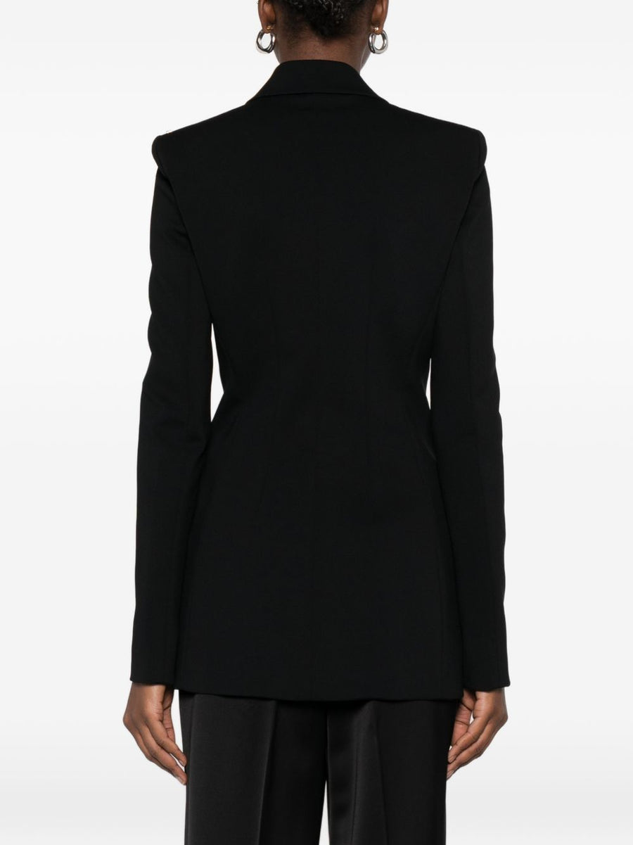 Sportmax Pre Nylon Blouson Jacket for Women, Stretch Nylon, Structured Double Breasted, Desk to Dinner Chic