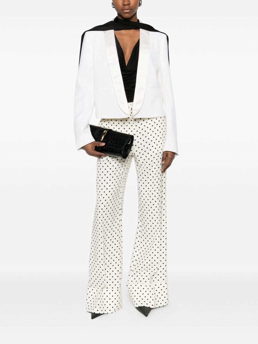 Tom Ford Wool Tuxedo Jacket For Women Open Front White Lapel Luxury Evening Wear Spring Summer 2026